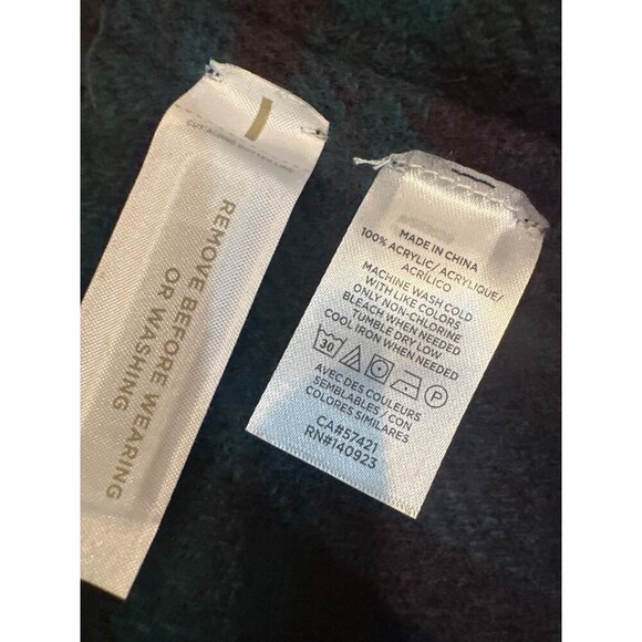 Loft M/L Plaid Fringe Poncho Wrap Shawl NEW - Picture 5 of 5